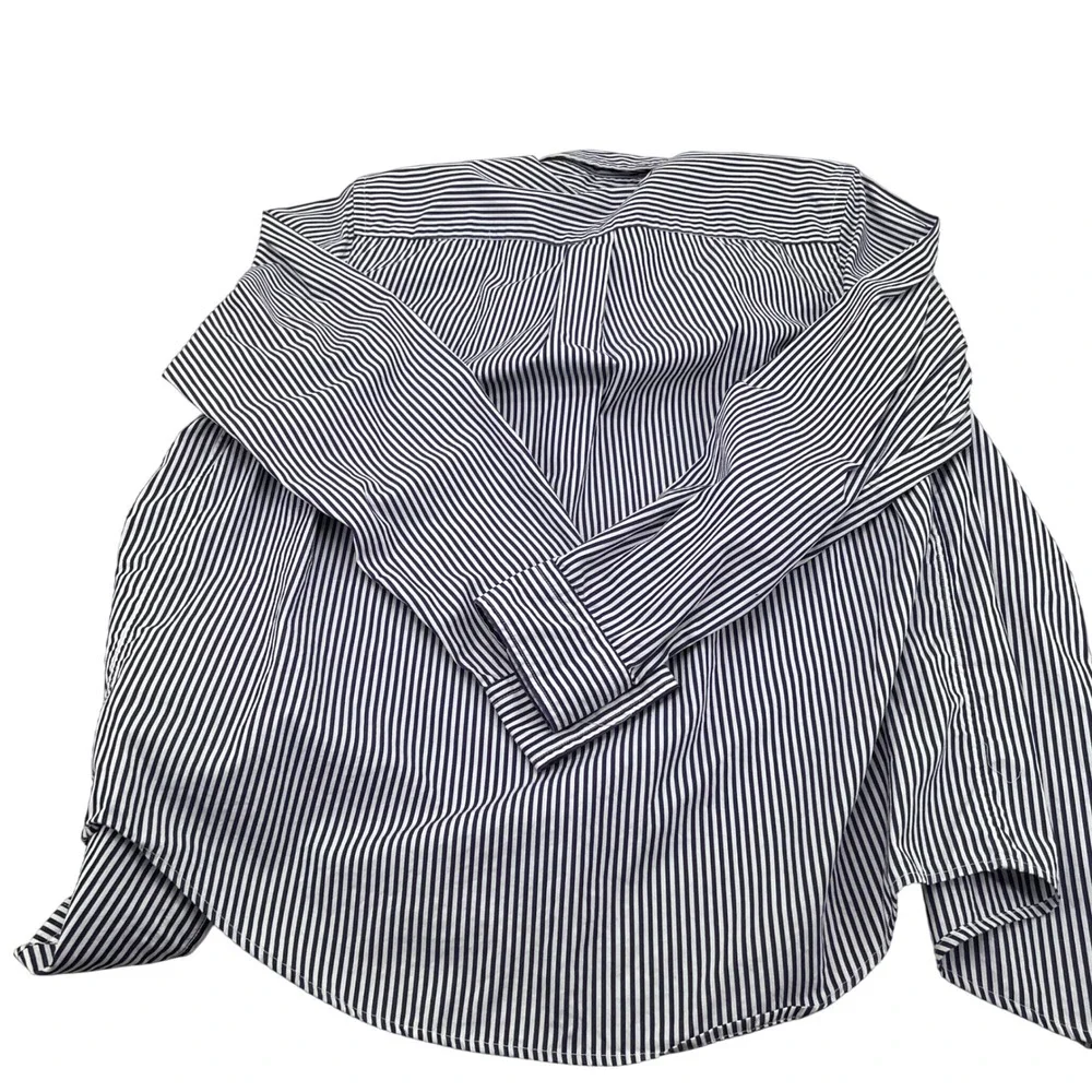 Ralph Lauren Boys XL 18-20 Navy White Striped Button Down Shirt Long Sleeve Pony